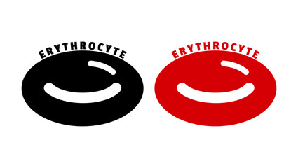 Erythrocyte, black isolated silhouette