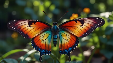 Fototapeta premium large stunningly beautiful fairy wings Fantasy abstract paint colorful butterfily.generative.ai