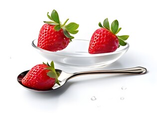 Fresh ripe delicious strawberries in a white background