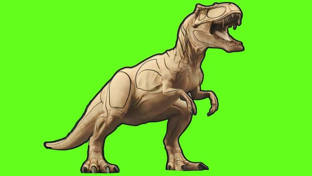tyrannosaurus raptor dinosaur green screen chroma key