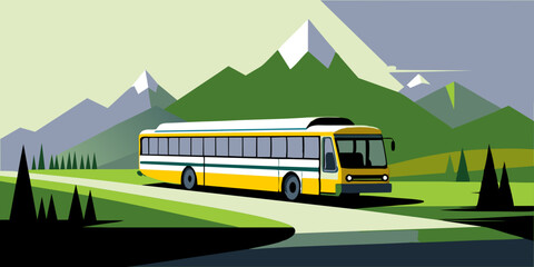 Bus on the background, representing transportation services. Bus on a backdrop, signifying urban mobility.
