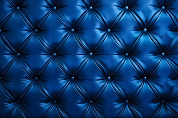 Fototapeta premium Luxurious blue tufted fabric with elegant diamond buttons, ideal for upscale interior design
