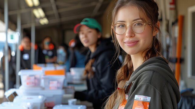 Volunteers helping with voter registration drives