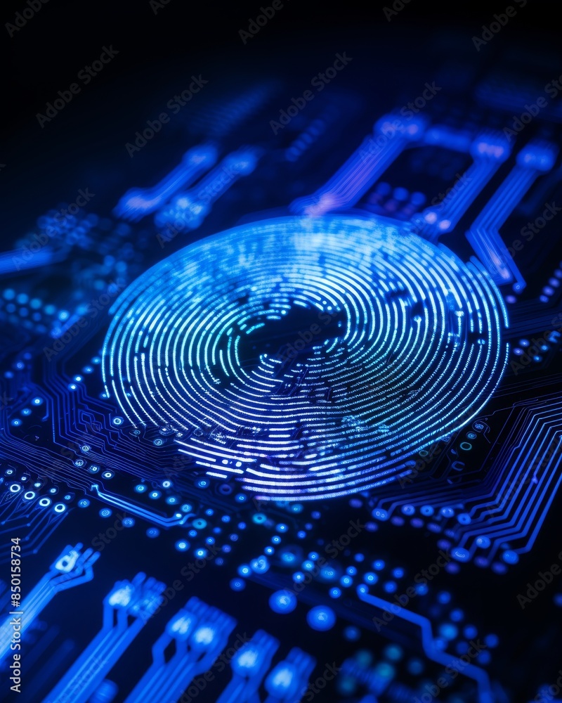 Wall mural computer scanning and analyzing digital fingerprint on a screen for accurate measurement