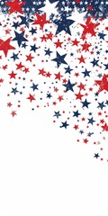 Clean white backdrop with American flag and stars for Patriot Day.
