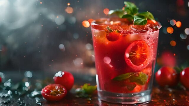 A drink made from vodka and tomato juice. Season with various spices