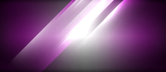 Obraz premium Neon dynamic diagonal light rays background. Techno digital geometric concept design for wallpaper, banner, presentation, background
