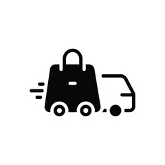 Black solid icon for delivery 