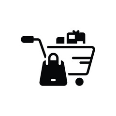 Black solid icon for shopping 