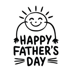 Happy father's day lettering badge sticker, t-shirt design vector illustration. 