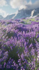 Obraz premium Blooming lavender in a field. Beautiful background