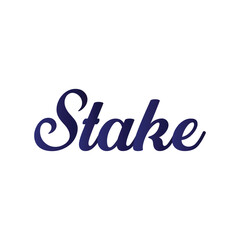 stake text on white background.