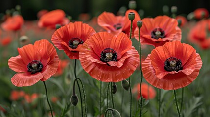 Obraz premium red poppy flower