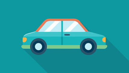 Minimalistic, flat,  car symbol on a surface. car flat design