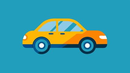 Obraz premium Minimalistic, flat, car symbol on a surface. car flat design