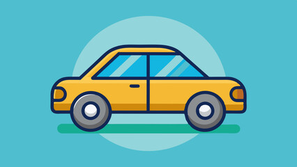 Naklejka premium Minimalistic, flat, car symbol on a surface. car flat design