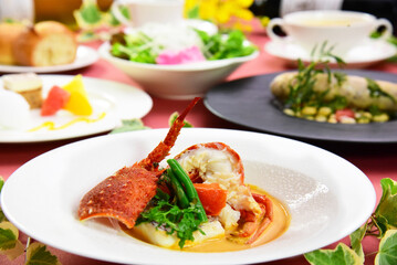 伊勢海老と鯛のフランス料理　ディナーセット