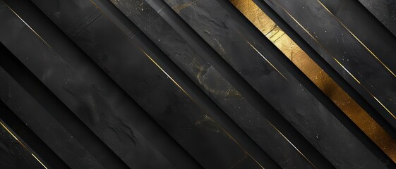 Elegant black and gold minimalist geometric background, sophisticated and sleek,