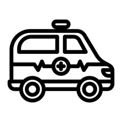 Ambulance icon in outline style