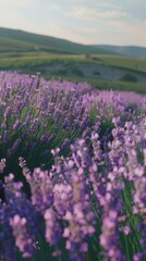 Fototapeta premium Blooming lavender in a field. Beautiful background