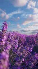 Blooming lavender in a field. Beautiful background