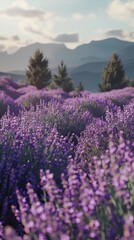 Blooming lavender in a field. Beautiful background