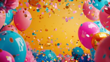 Vibrant celebration scene with blank area for adding event details