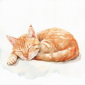 Quiet Cat Napping In A Sunny Spot Single Object Clipart