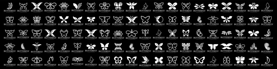 set of creative abstract butterfly logo design. Vector illustration