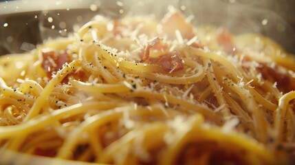 A close-up shot of a plate filled with various types of pasta, ideal for food bloggers and chefs seeking high-quality images