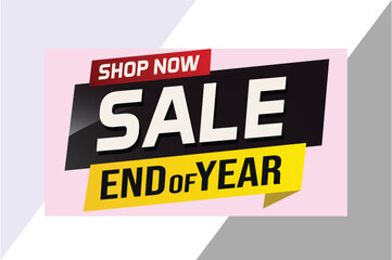 End of year Sale word concept vector illustration with lines and 3d style, landing page, template, ui, web, mobile app, poster, banner, flyer, background, gift card, coupon, label, wallpaper

