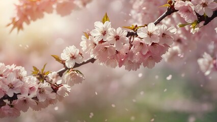 Obraz premium Delicate pink spring background with flowers. Floral background