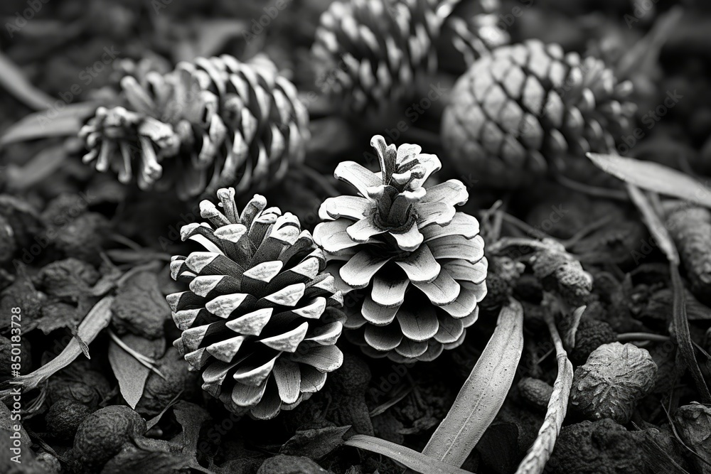 Wall mural Pinecones - Generative AI