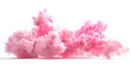 A pink smoke cloud fills the air with a soft, hazy mist