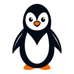 Baby cute cartoon penguin vector art illustration