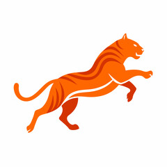 Tiger Run and Jumping Image Symbol vector art Illustration
