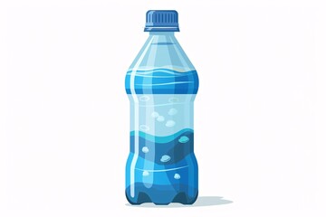 Naklejka premium Flat style illustration of a water bottle isolated on a white background.