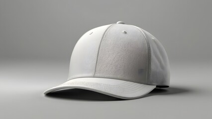 Fototapeta premium Front view isolated white baseball cap mockup, object for realistic presentation.