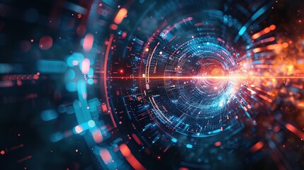 Digital abstract backdround for technological operations, data transmission and encryption