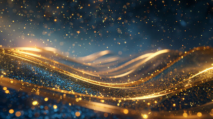 Golden particle background, abstract graphic poster PPT background