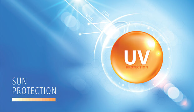Protected shield from the sun's rays. degrees of protection against UV rays. UV protection your skin ultraviolet sunblock lotion. UV reflection skin after. cosmetic products design. vector design.
