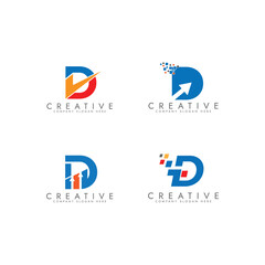 Fototapeta premium Marketing And Financial Business Logo With D Letter Concept. Usable for Business and Technology Logos With D Letter 