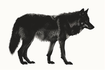 High-quality wolf silhouette vector illustration on clean white background.
