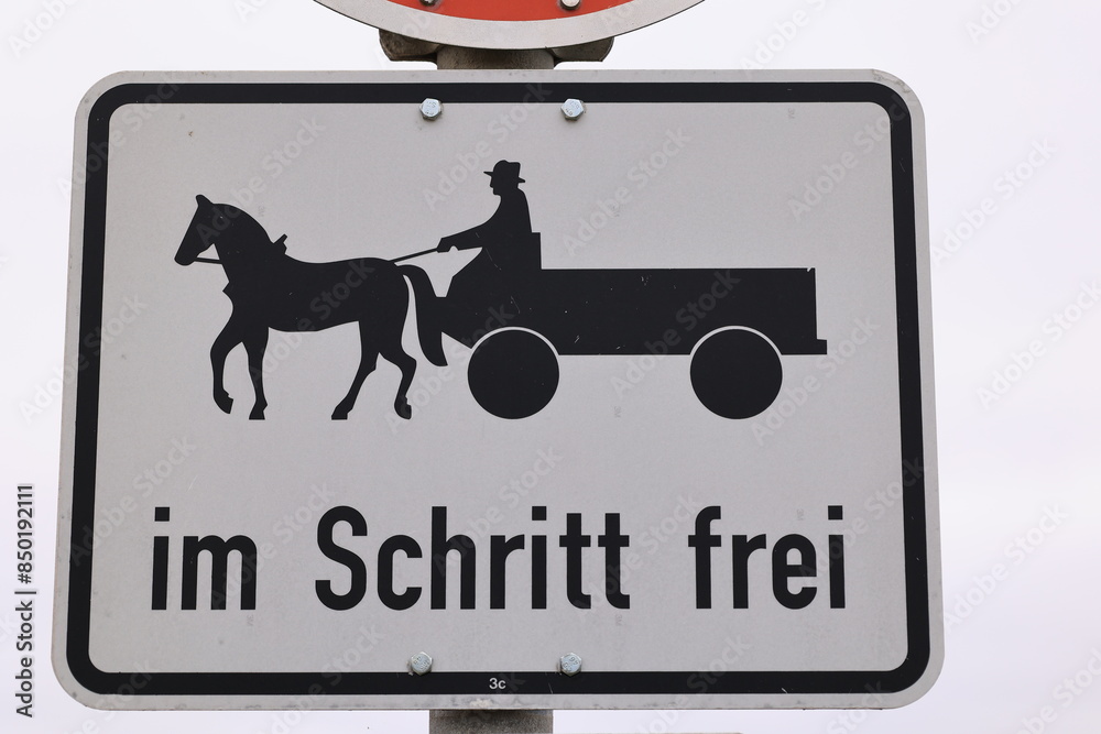 Canvas Prints Schild für Pferdekutschen auf der Nordseeinsel Juist	