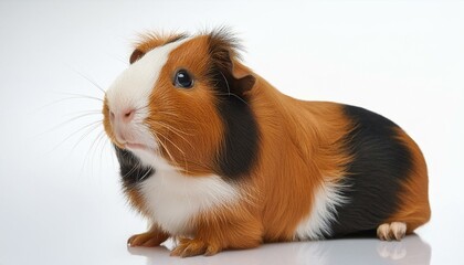 a cute guinea pig on white background