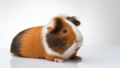 a cute guinea pig on white background