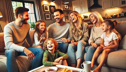 Obraz premium warm moments between family members gathered at home.