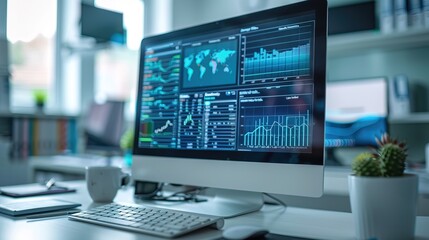 Banner of clinic hospital record or digital file of information and test exam results logged in database or booking appointment doctor medical health care display on computer screen