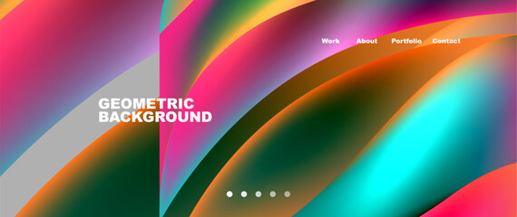 Bright multicolored geometric abstract shapes. Minimal trendy simplicity concept. Modern overlapping forms