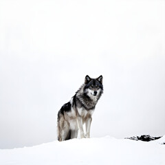 Naklejka premium Gray Wolf in white background